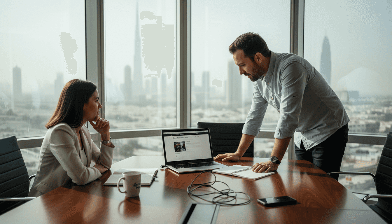 Web Design Dubai 1 Consultant discusses Dubai business website plan